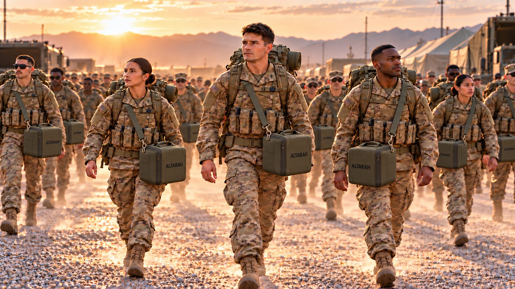 Service members deploying with their Altarah field altar cases